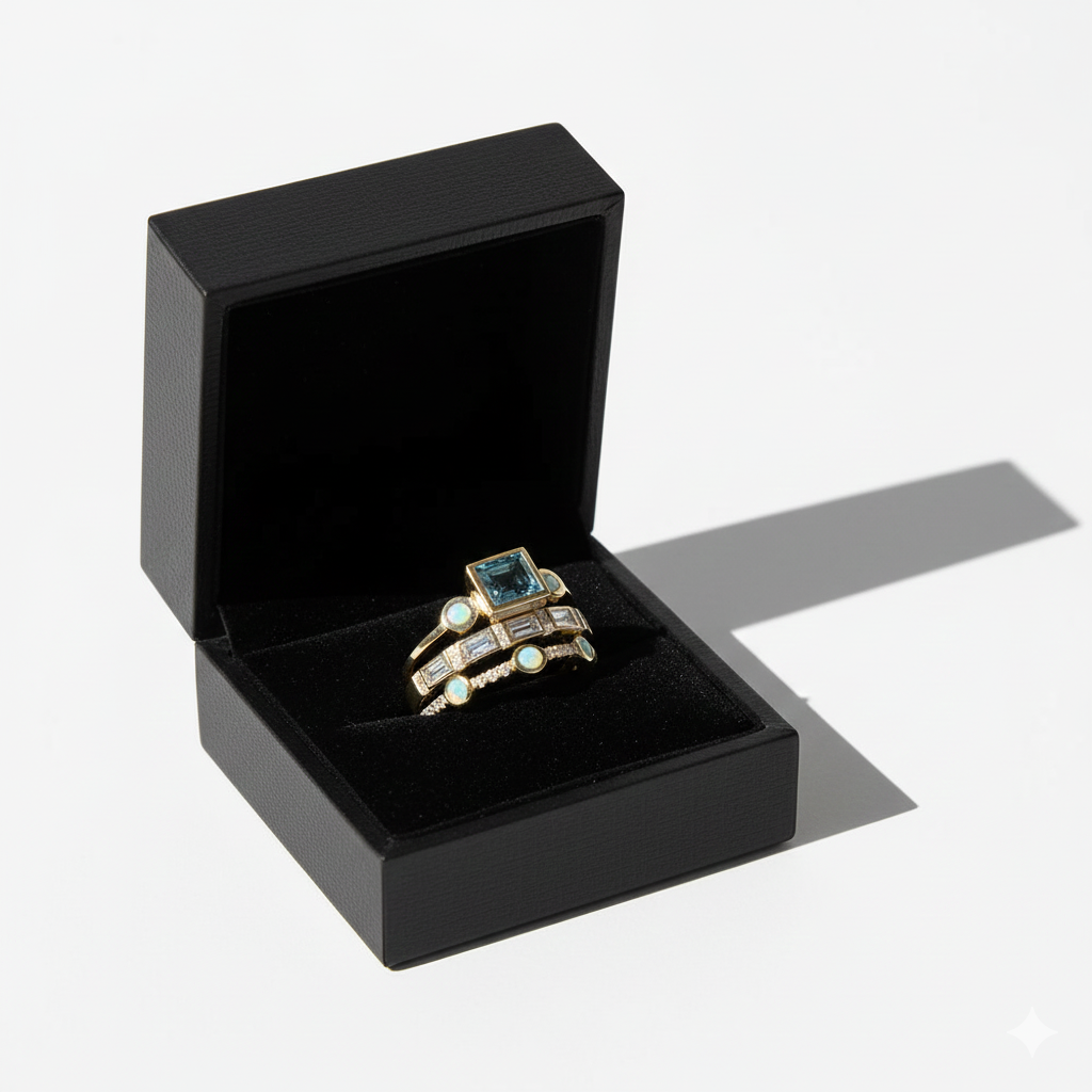 Anillo Retro Azul Celeste™